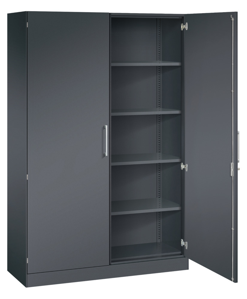 C+P wing door cabinet Asisto, 1200 x 435 x 1980 mm, black grey - 2