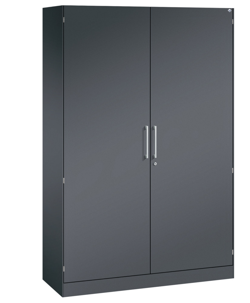 C+P wing door cabinet Asisto, 1200 x 435 x 1980 mm, black grey - 1