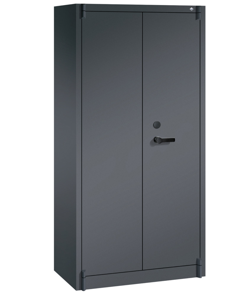 Brandklassat förvaringsskåp Certos, med dubbla dörrar, 930x500x1950 mm, svartgrått - 1