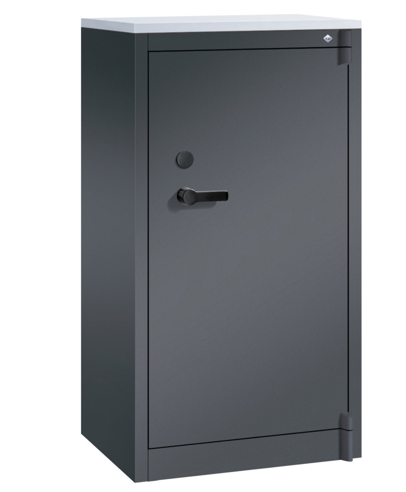 Armoire ignifuge à portes battantes Certos, acier, 650 x 500 x 1226 mm, gris noir - 1