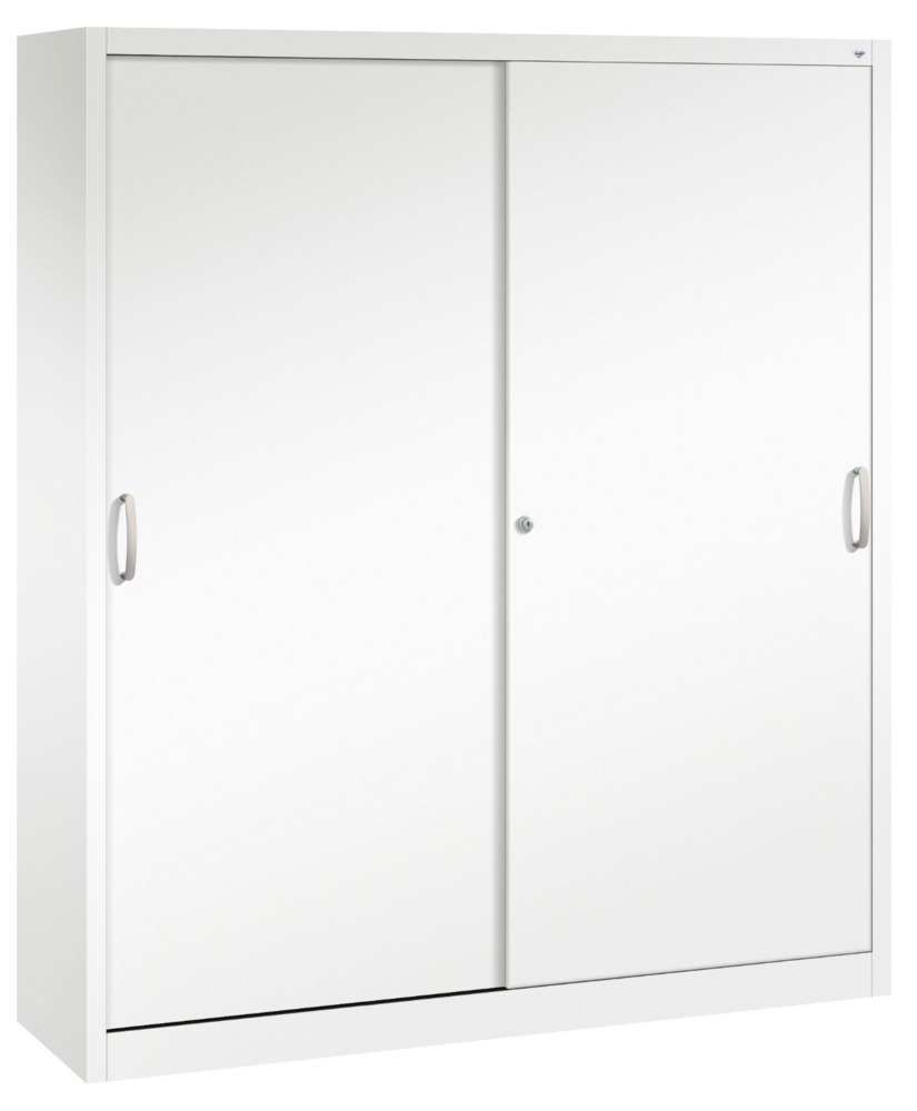 Kancelářská skříňka s posuvnými dveřmi C+P Acurado, 1600 x 400 x 1950 mm, bílá - 1