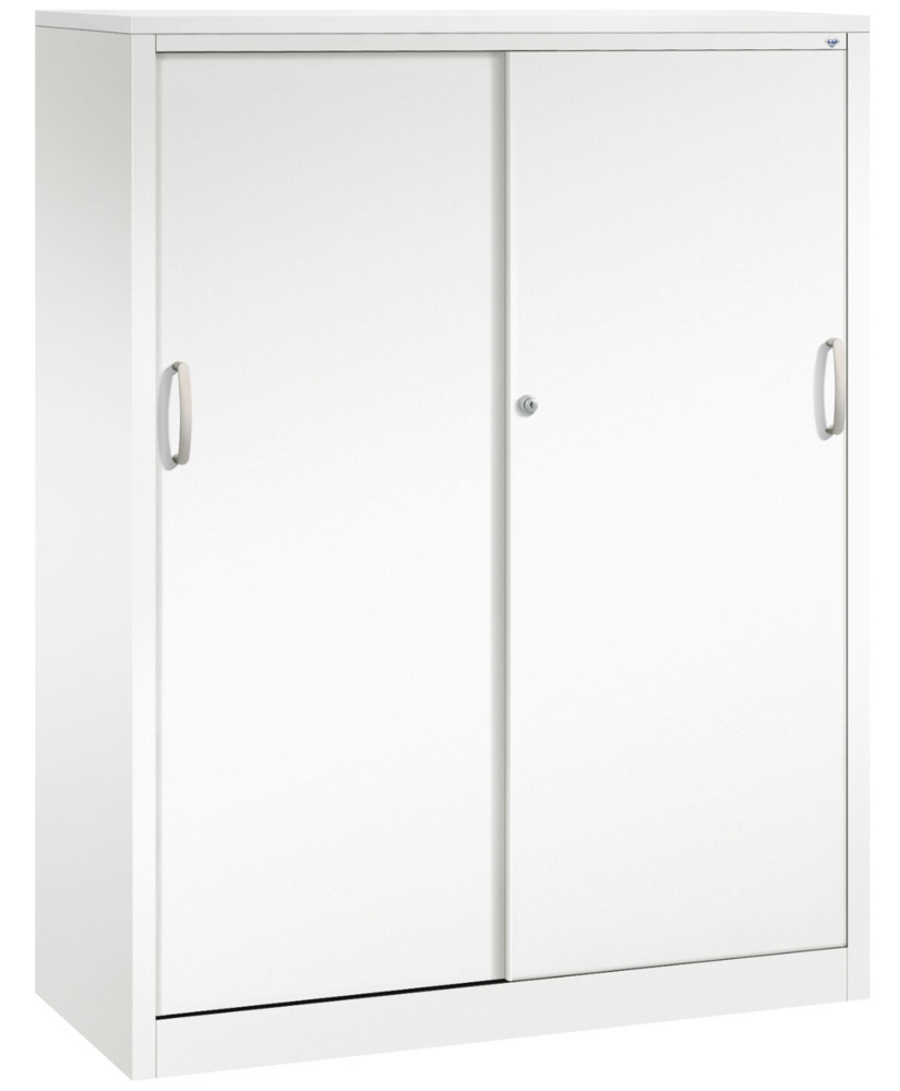 Kancelárska skriňa Acurado - príručná, posuvné dvere,  1200 x 500 x 1600  mm, biela - 1