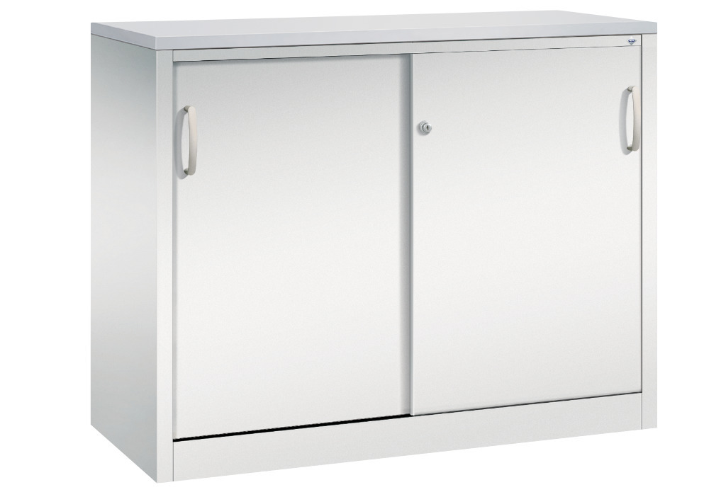 C+P sliding door cabinet Acurado, sideboard, 1200 x 500 x 1000 mm, light grey - 1