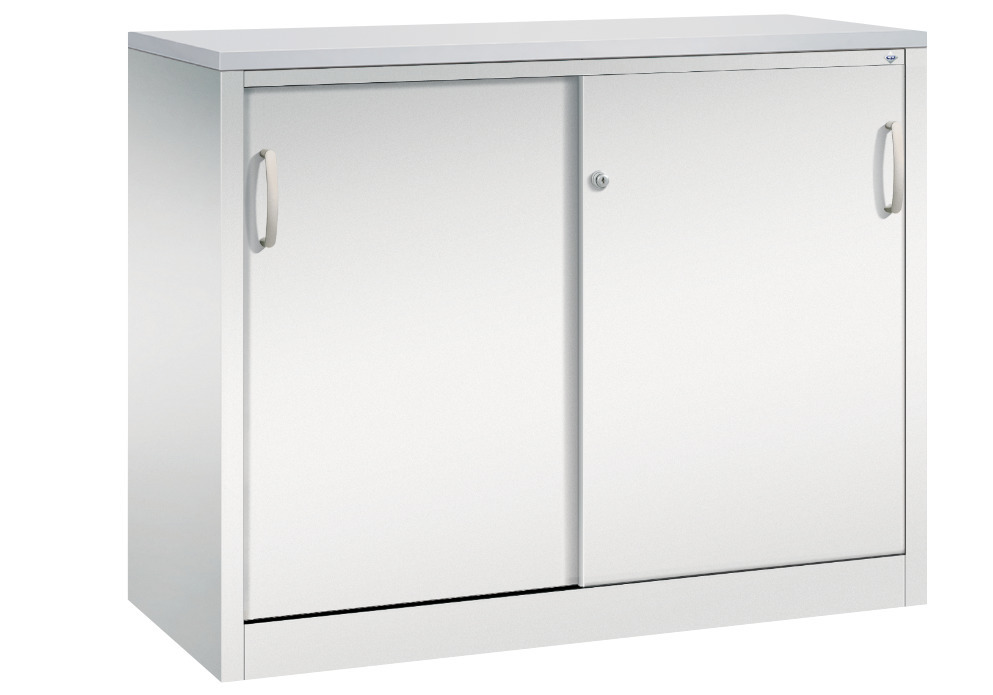 Armario aparador de puertas correderas C+P Acurado, 1200 x 500 x 1000 mm, gris claro - 1