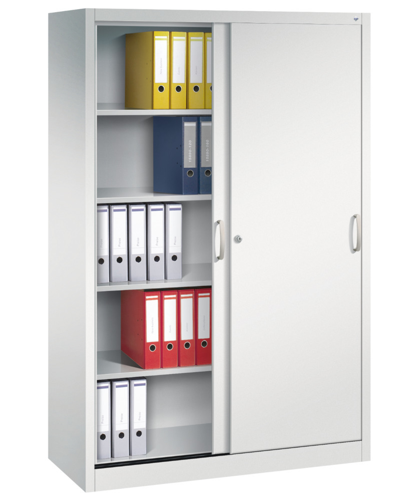 C+P sliding door cabinet Acurado, 1200 x 500 x 1950 mm, light grey - 2