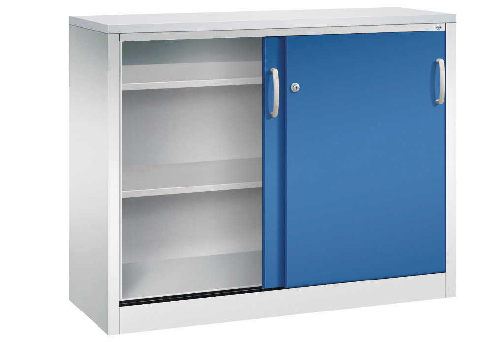 Armário de porta deslizante C+P Acurado, 1200 x 400 x 1000 mm, cinza claro/azul - 2