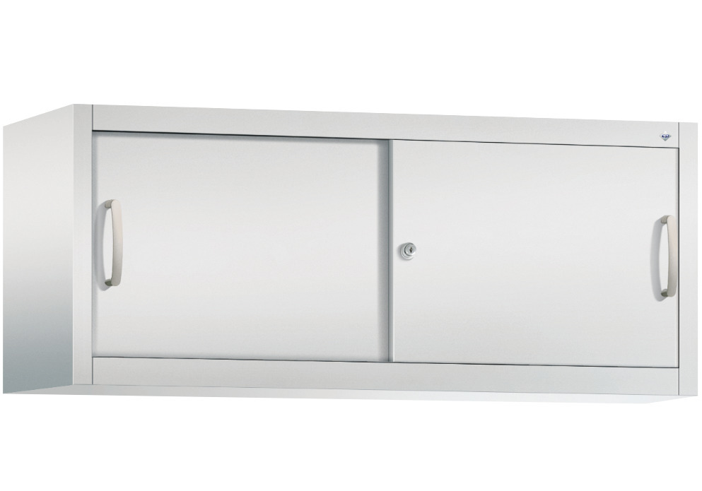 C+P sliding door cabinet Acurado, top unit, 1200 x 400 x 500 mm, light grey - 1