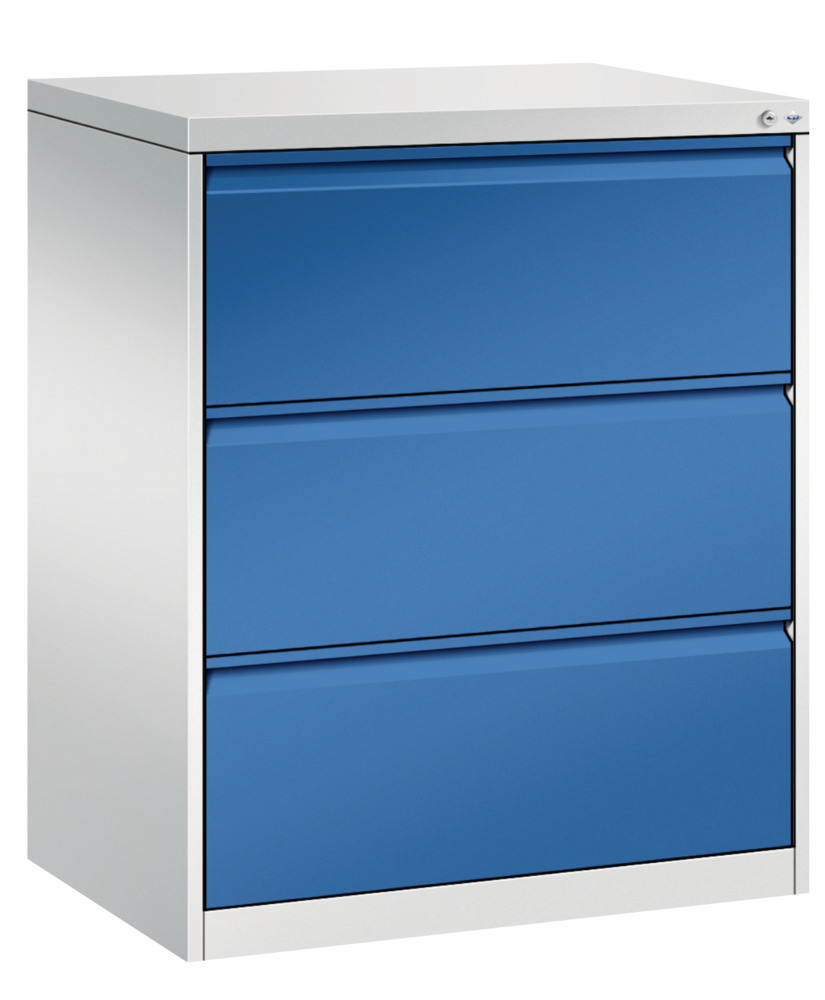 C+P drawer cabinet Acurado, for index cards, 787 x 590 x 1045 mm, light grey/gentian blue - 1