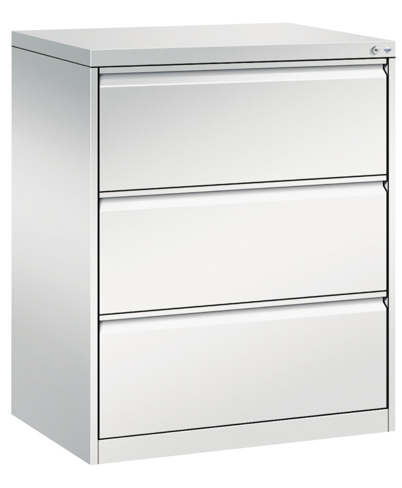 Armoire à tiroirs Acurado, pour dossiers suspendus, acier, 787 x 590 x 1045 mm, gris clair - 1