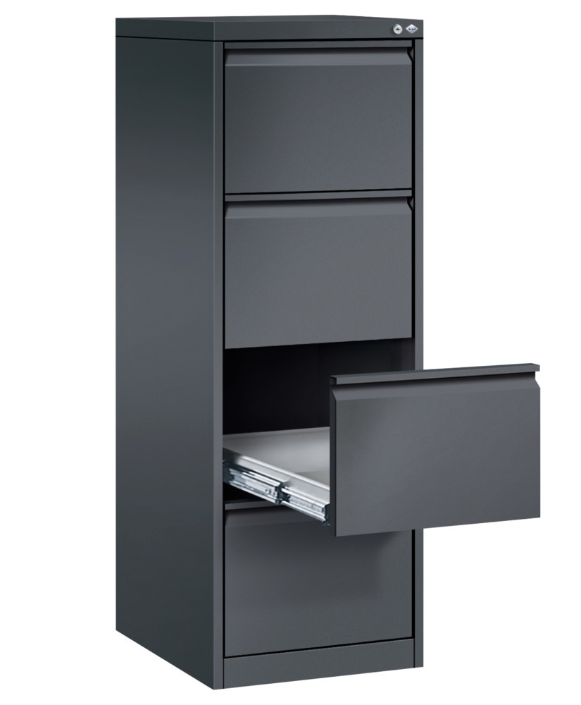 Armoire à tiroirs Acurado, pour fiches, acier, 433 x 590 x 1357 mm, gris noir - 2