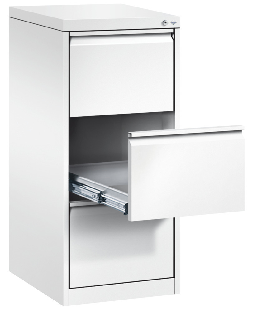 Armoire à tiroirs Acurado, pour fiches, acier, 433 x 590 x 1045 mm, blanc - 2