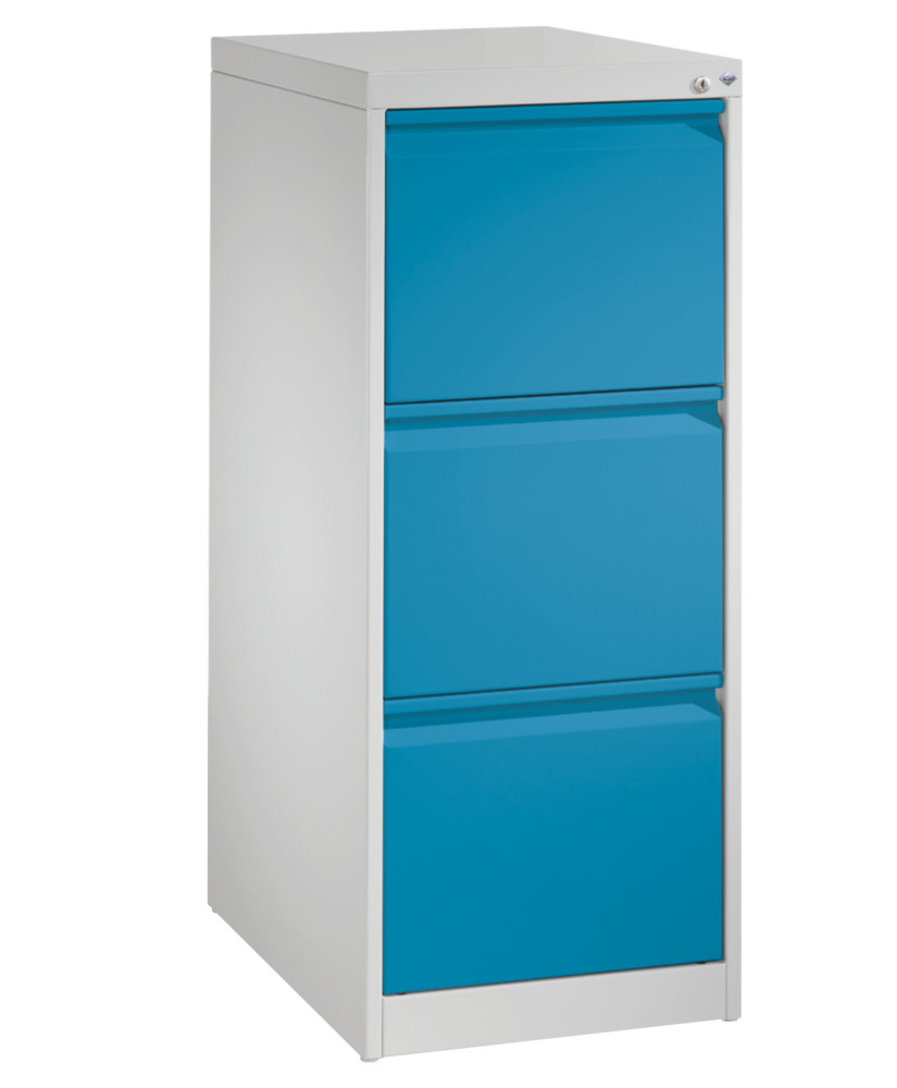 C+P drawer cabinet Acurado, suspension file drawer, 433 x 590 x 1045 mm, light grey/light blue - 1