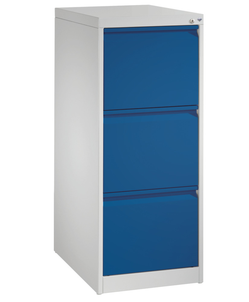 C+P drawer cabinet Acurado, suspension file drawer, 433 x 590 x 1045 mm, light grey/gentian blue - 1