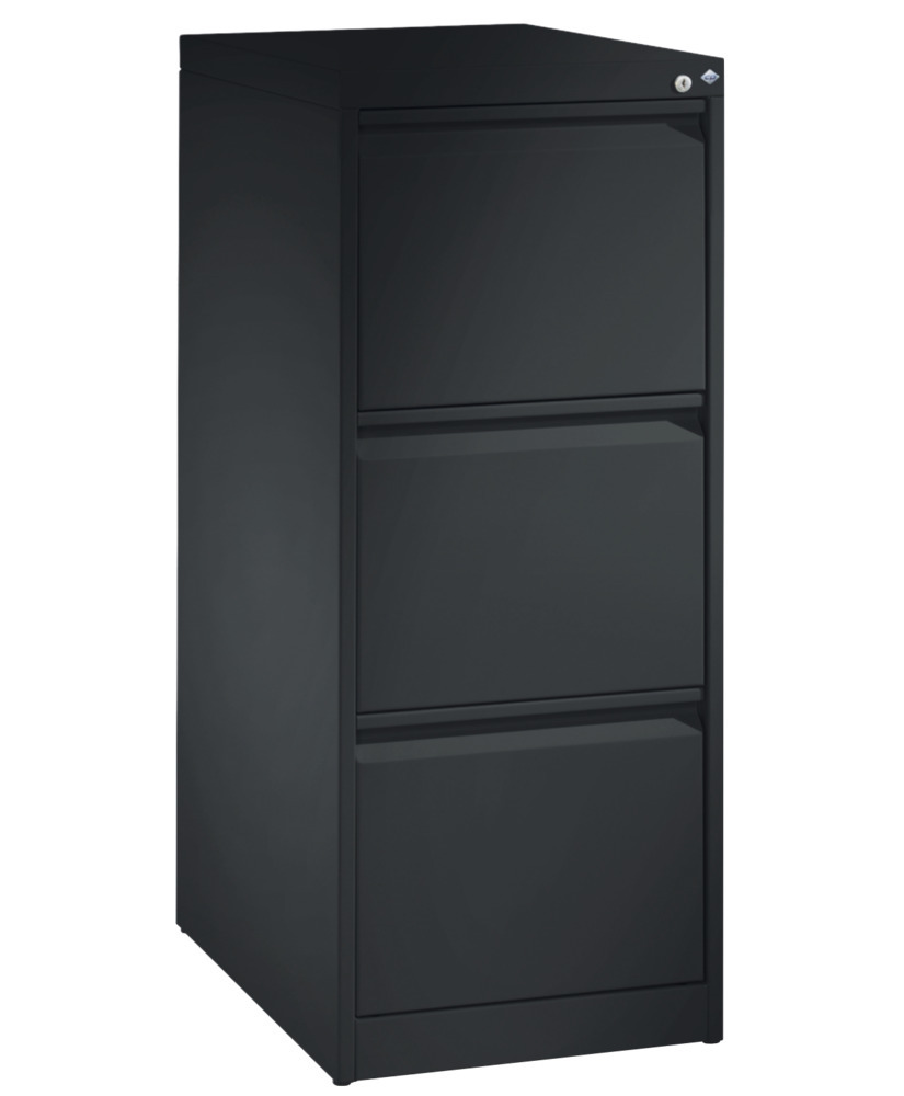 Armoire à tiroirs Acurado, pour dossiers suspendus, acier, 433 x 590 x 1045 mm, gris noir - 1
