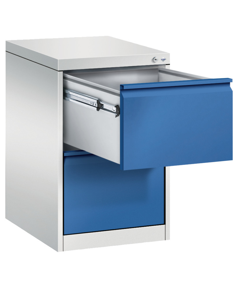 Kancelárska zásuvková skriňa Acurado, pre závesné zakladače, 433x590x733mm, sivá/modrá - 2