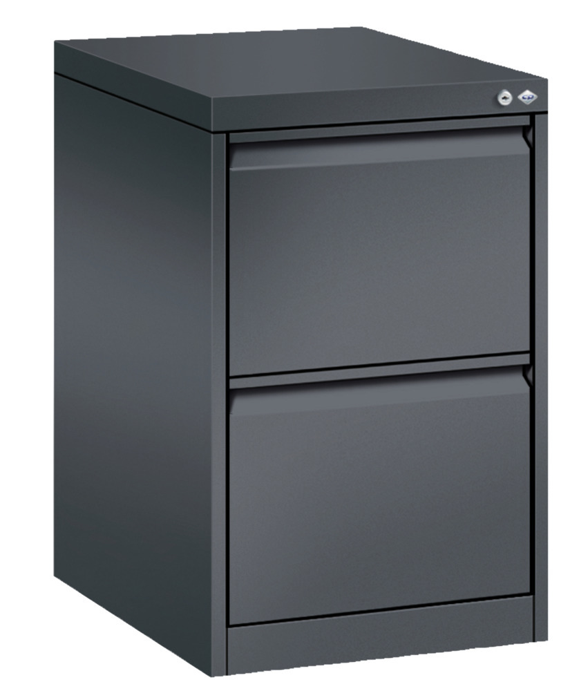 C+P drawer cabinet Acurado, suspension file drawer, 433 x 590 x 733 mm, black grey - 1