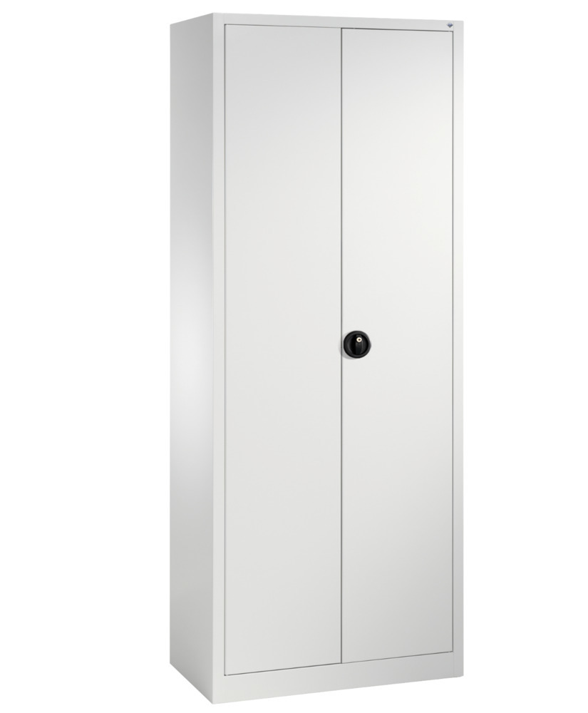 Kancelárska skriňa s krídlovými dverami,  800 x 420 x 1950 mm, bledosivá