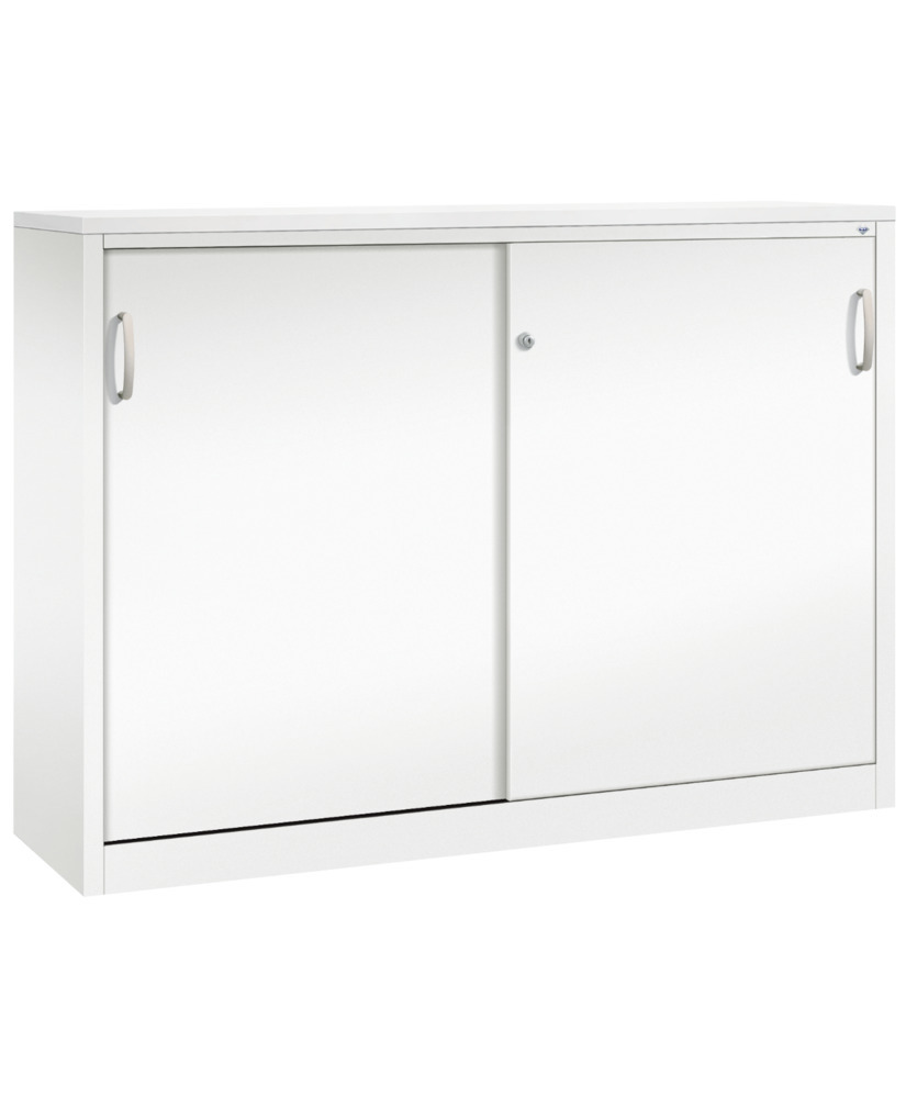 Kancelářská skříňka s posuvnými dveřmi C+P Acurado, sideboard, 1600 x 400 x 1200 mm, bílá - 1