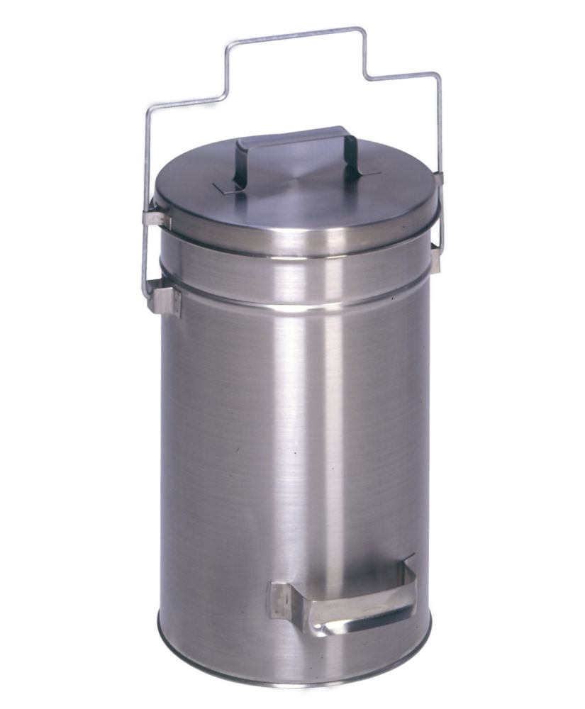 Safety container with lid, stainless steel, 15 litre volume - 1