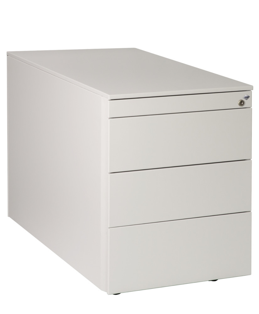 Caisson à roulettes, acier, 430 x 800 x 570 mm, gris clair, 4 tiroirs - 1