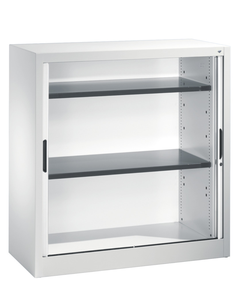 C+P roller shutter cabinet Omnispace Basic, sideboard, 1000 x 420 x 1030 mm, light grey - 2