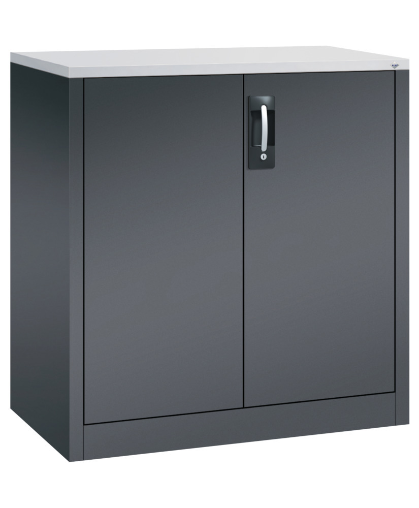 C+P wing door cabinet Acurado, side cabinet, 930 x 500 x 1000 mm, black grey - 1