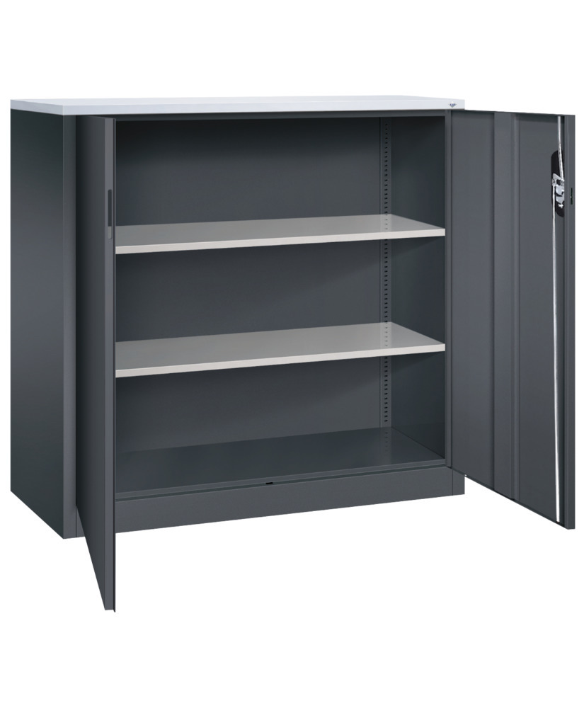C+P wing door cabinet Acurado, side cabinet, 1200 x 500 x 1200 mm, black grey - 2