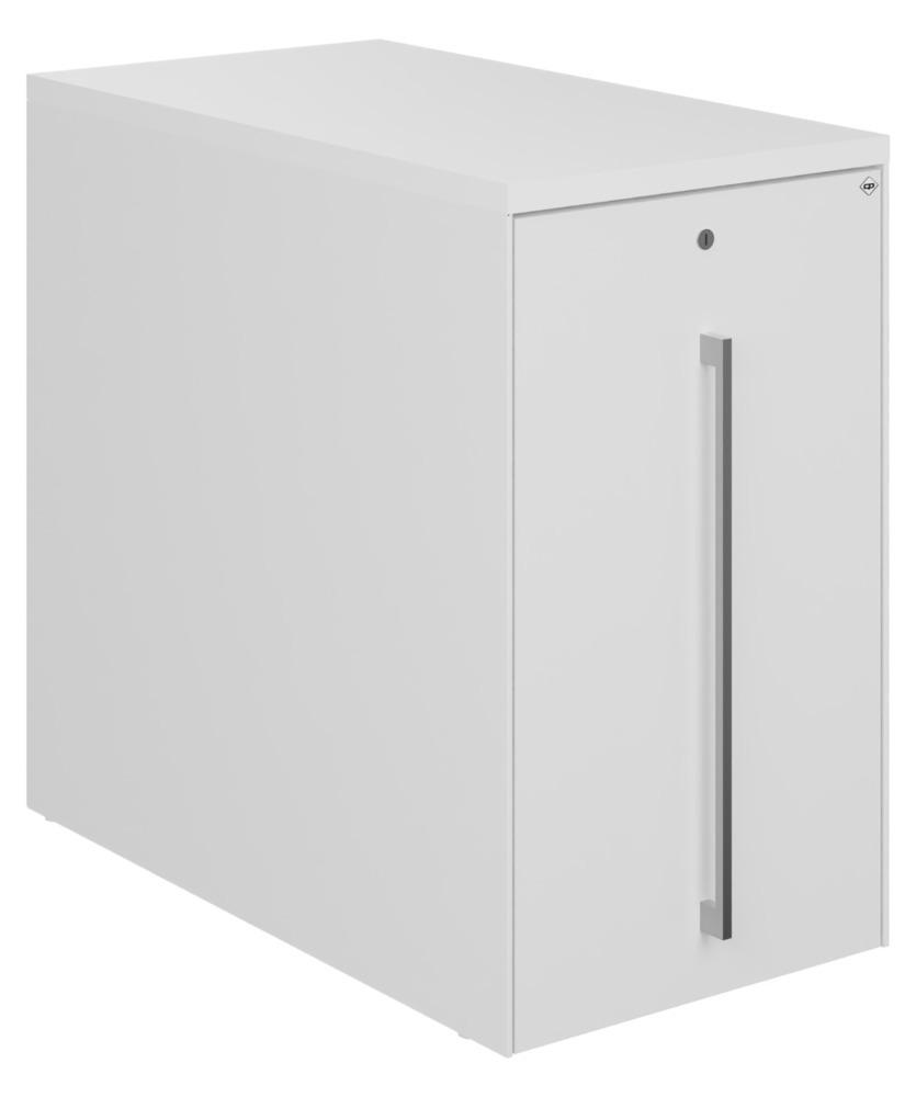 Armoire basse à tiroirs verticaux Asisto, acier, 430 x 800 x 740 mm, blanc, droite - 1