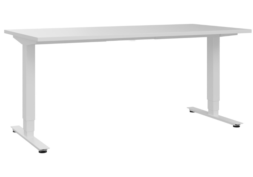 C+P Schreibtisch Asisto, höhenverstellbar, Stahl/DBS, 1600 x 800 mm, weiß/weiß - 1