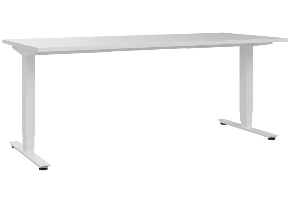 C+P Schreibtisch Asisto, höhenverstellbar, Stahl/DBS, 1800 x 800 mm, weiß/weiß - 1