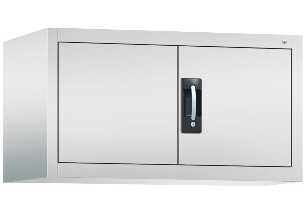 C+P wing door cabinet Acurado, top unit, 930 x 500 x 500 mm, light grey - 1