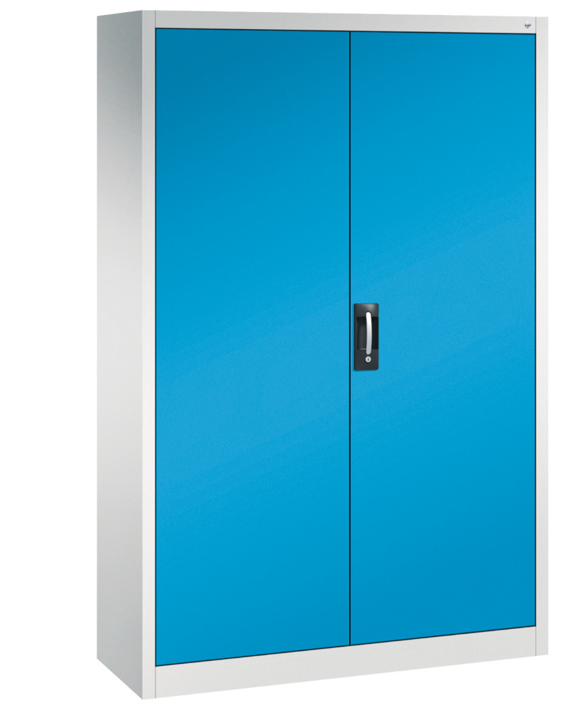 Armario de puertas batientes C+P Acurado, 1200 x 400 x 1950 mm, gris claro/azul claro - 1