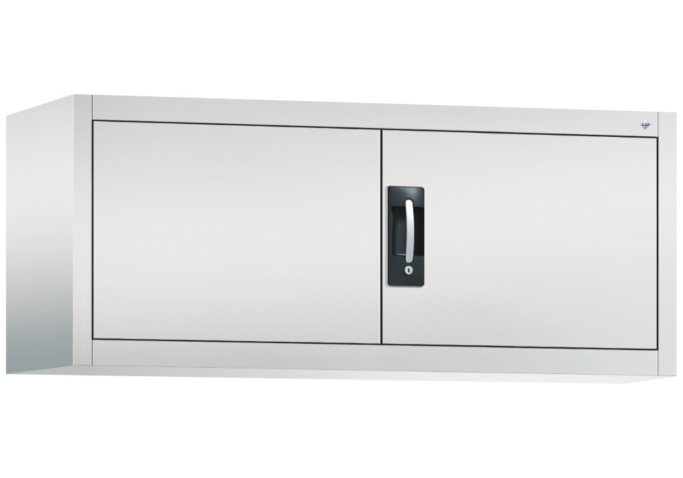C+P wing door cabinet Acurado, top unit, 1200 x 400 x 500 mm, light grey - 1