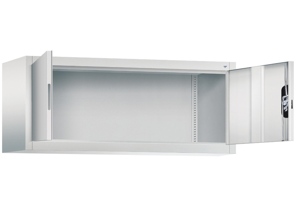 C+P wing door cabinet Acurado, top unit, 1200 x 400 x 500 mm, light grey - 2
