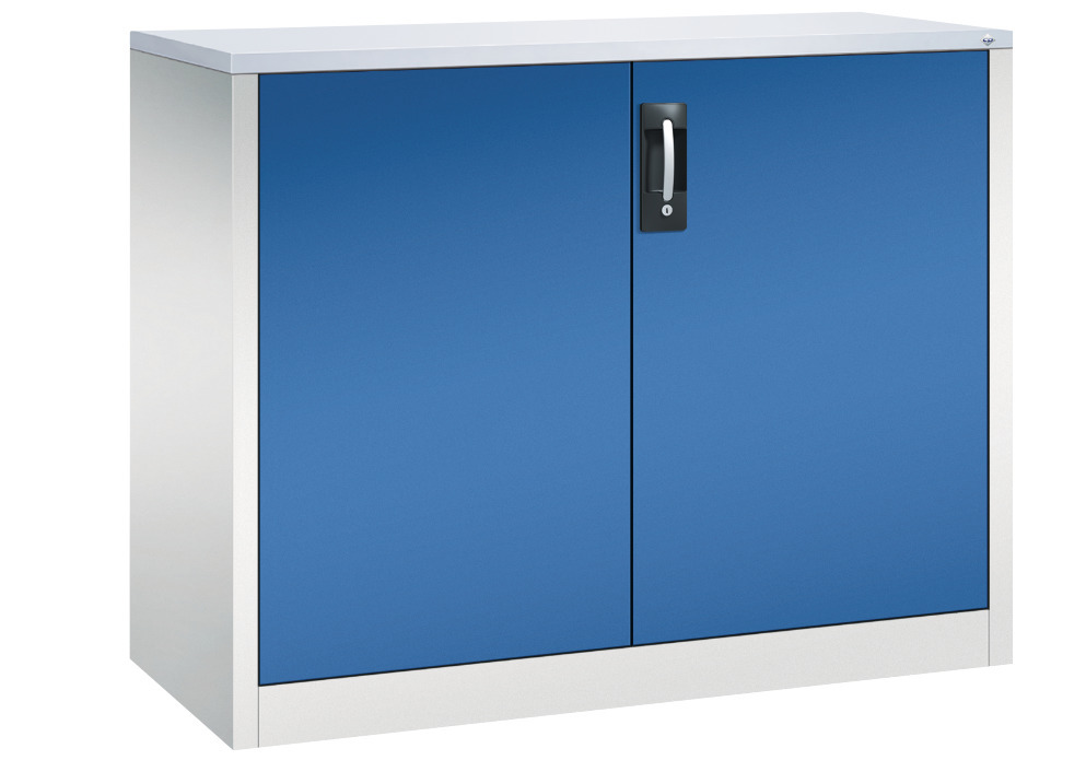 C+P Flügeltürenschrank Acurado, als Beistellschrank, 1200 x 500 x 1000 mm, lichtgrau/enzianblau - 1