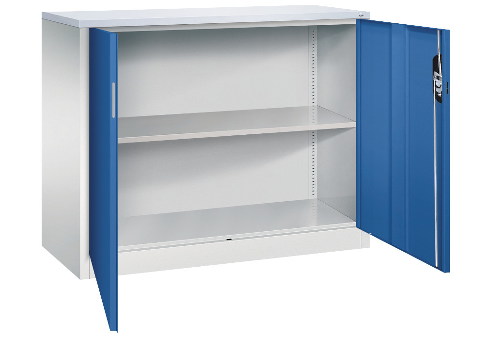 C+P Flügeltürenschrank Acurado, als Beistellschrank, 1200 x 500 x 1000 mm, lichtgrau/enzianblau - 2