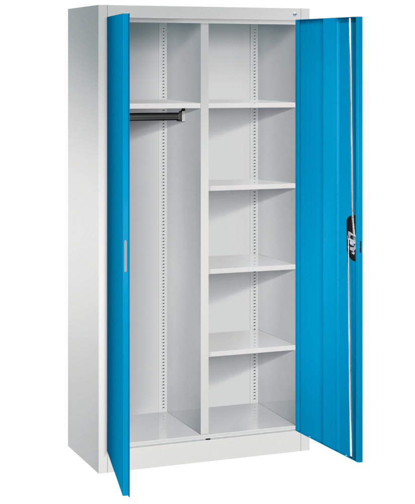 C+P wing door cabinet Acurado, filing/wardrobes, 930 x 400 x 1950 mm, light grey/light blue - 2
