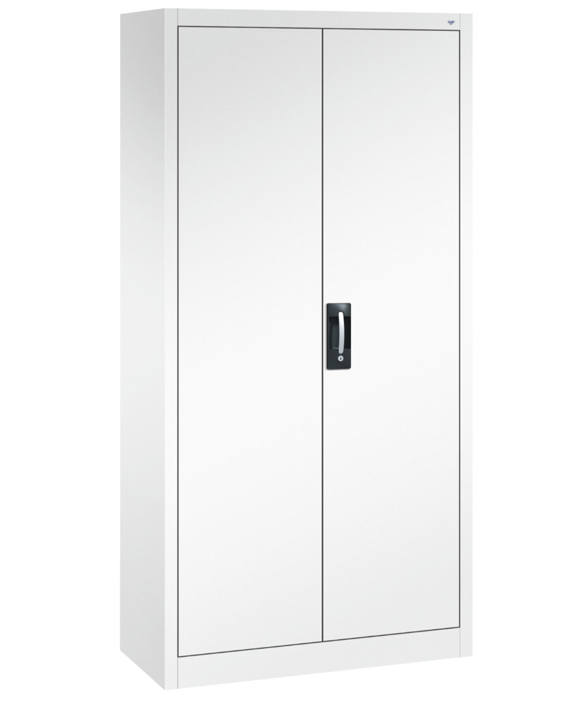 Armoire à portes battantes Acurado, pour dossiers/vestiaires, acier, 930 x 400 x 1950 mm, blanche - 1