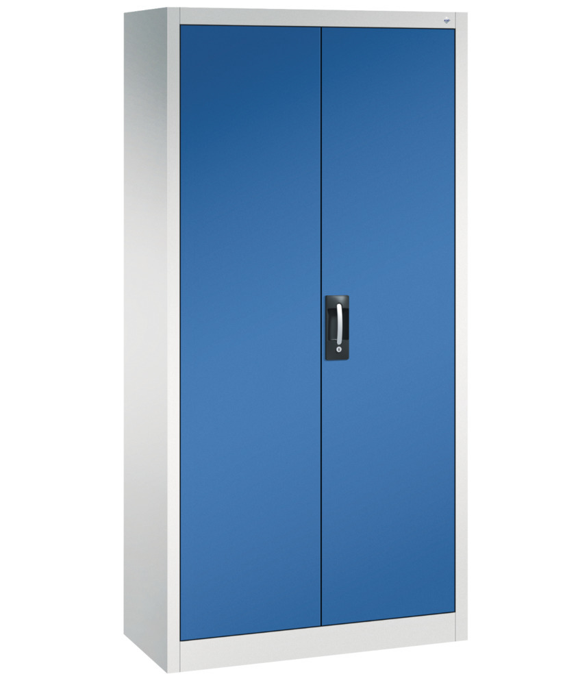 Armario de puertas batientes C+P Acurado, distribución, 930 x 400 x 1950 mm, gris/azul, 21 estantes - 1