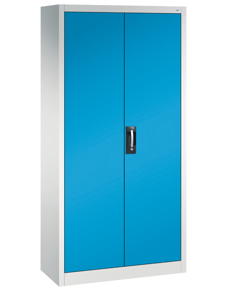 Armario de puertas batientes C+P Acurado, distribución, 930 x 400 x 1950 mm, gris/azul, 21 estantes - 1