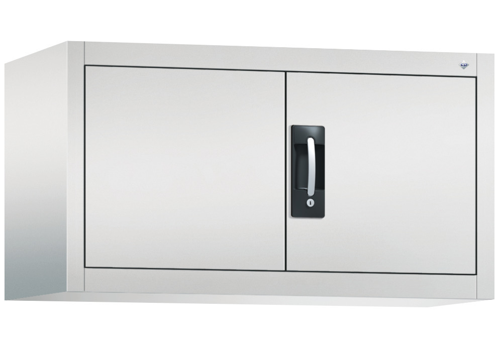 C+P wing door cabinet Acurado, top unit, 930 x 400 x 500 mm, light grey - 1