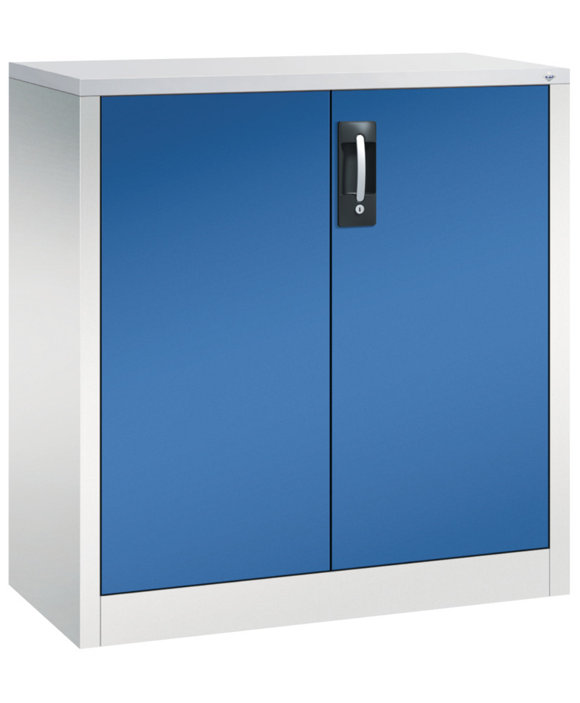 Armoire d'appoint à portes battantes Acurado, acier, 930 x 400 x 1000 mm, gris clair/bleu gentiane - 1
