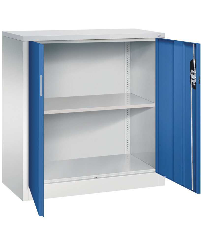 Kancelářská skříň s křídlovými dveřmi C+P Acurado, příruční, 930 x 400 x 1000 mm, šedo-modrá - 2