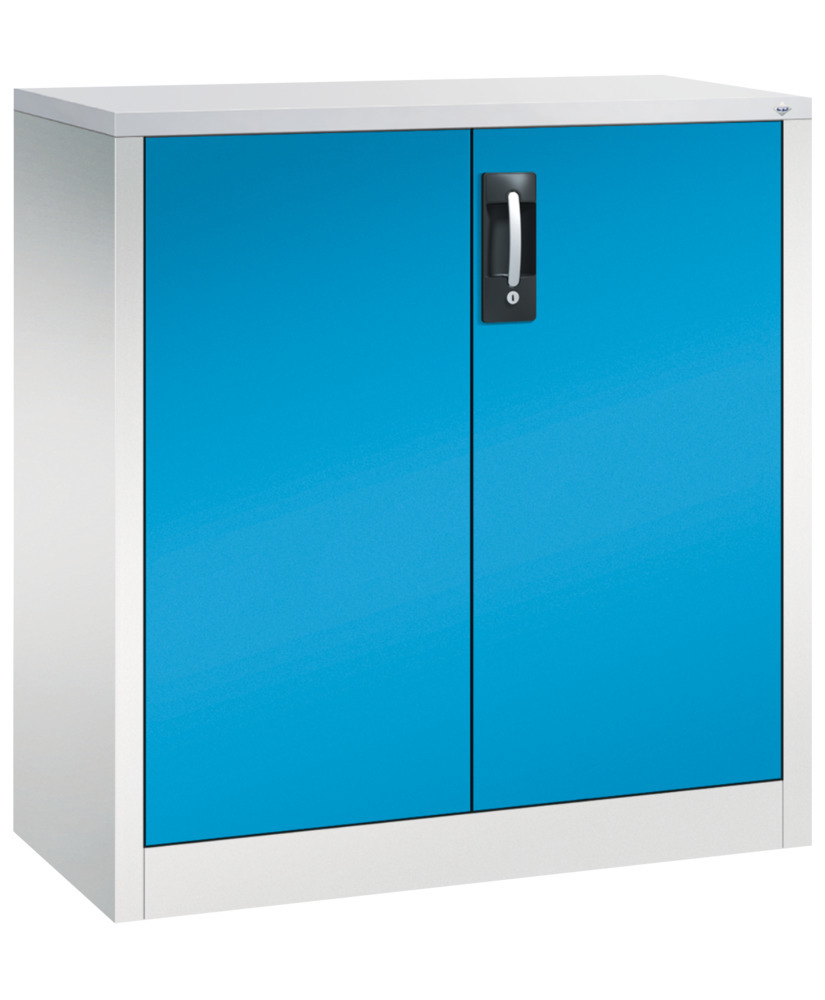 C+P wing door cabinet Acurado, side cabinet, 930 x 400 x 1000 mm, light grey/light blue - 1