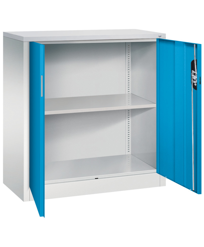 C+P wing door cabinet Acurado, side cabinet, 930 x 400 x 1000 mm, light grey/light blue - 2