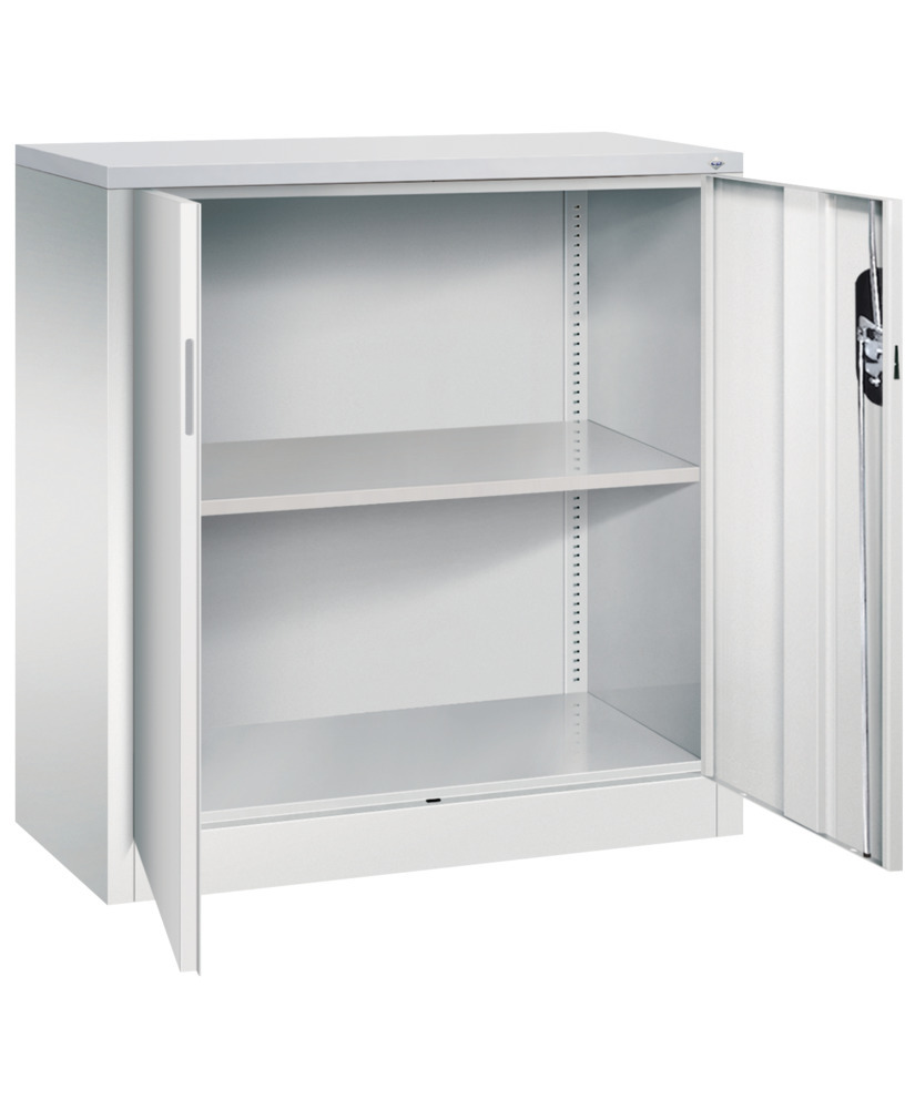 C+P wing door cabinet Acurado, side cabinet, 930 x 400 x 1000 mm, light grey - 2