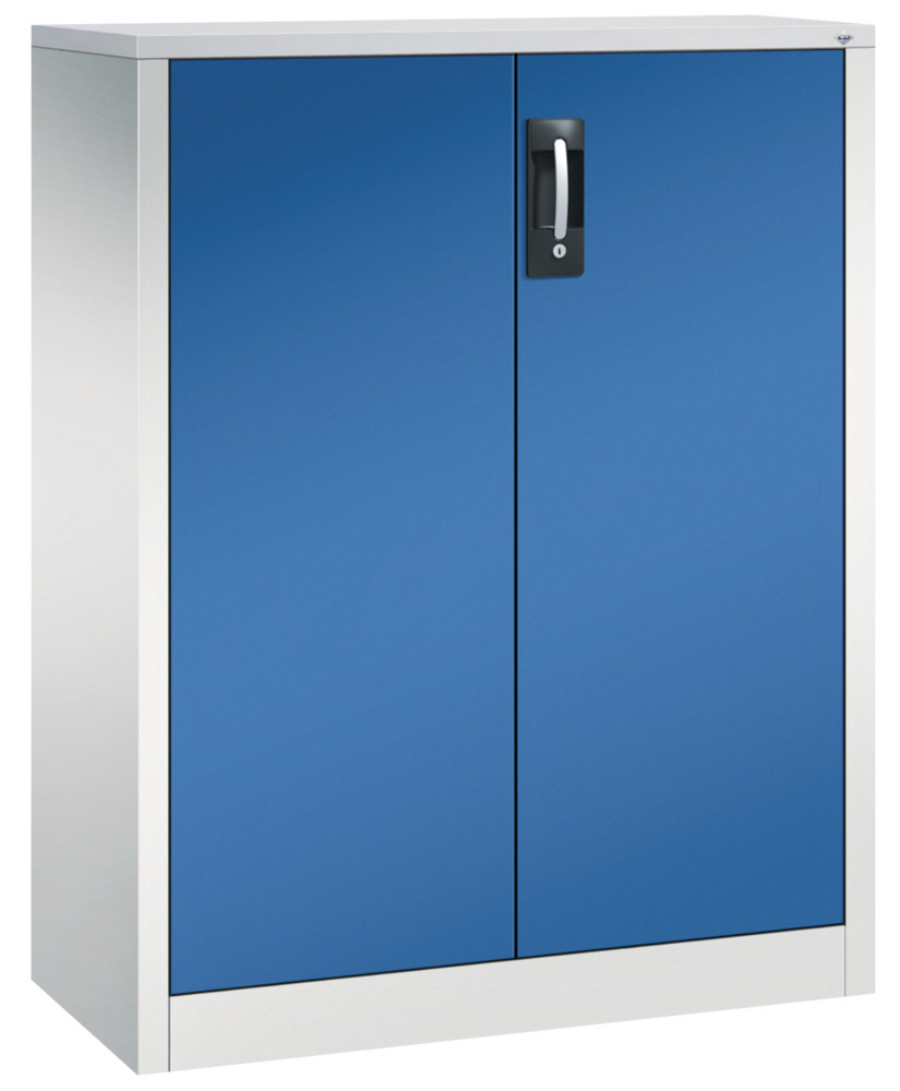 C+P wing door cabinet Acurado, side cabinet, 930 x 400 x 1200 mm, light grey/gentian blue - 1