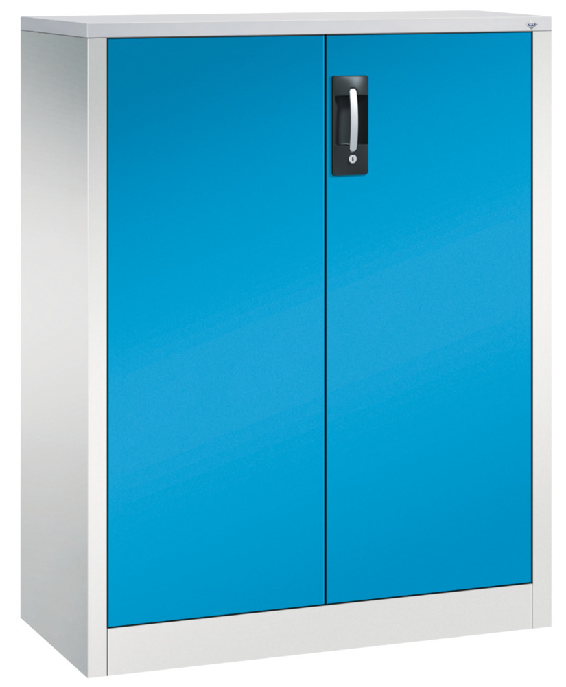 Kancelářská skříň s křídlovými dveřmi C+P Acurado, příruční, 930 x 400 x 1200 mm, sv. šedo-modrá - 1