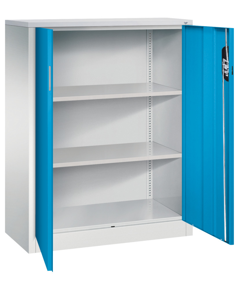 Kancelářská skříň s křídlovými dveřmi C+P Acurado, příruční, 930 x 400 x 1200 mm, sv. šedo-modrá - 2