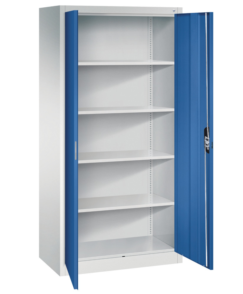 C+P wing door cabinet Acurado, 930 x 500 x 1950 mm, light grey/gentian blue - 2